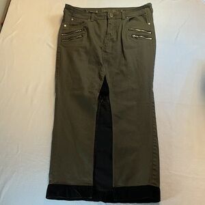 Jennifer Lopez Olive  Green Jean Maxi Skirt with Zipper Details size 4.    0256